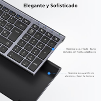 iClever Bluetooth Keyboard BK10, bezdrátová QWERTY klávesnice Španělská dobíjecí klávesnice pro více zařízení Ergonomický design